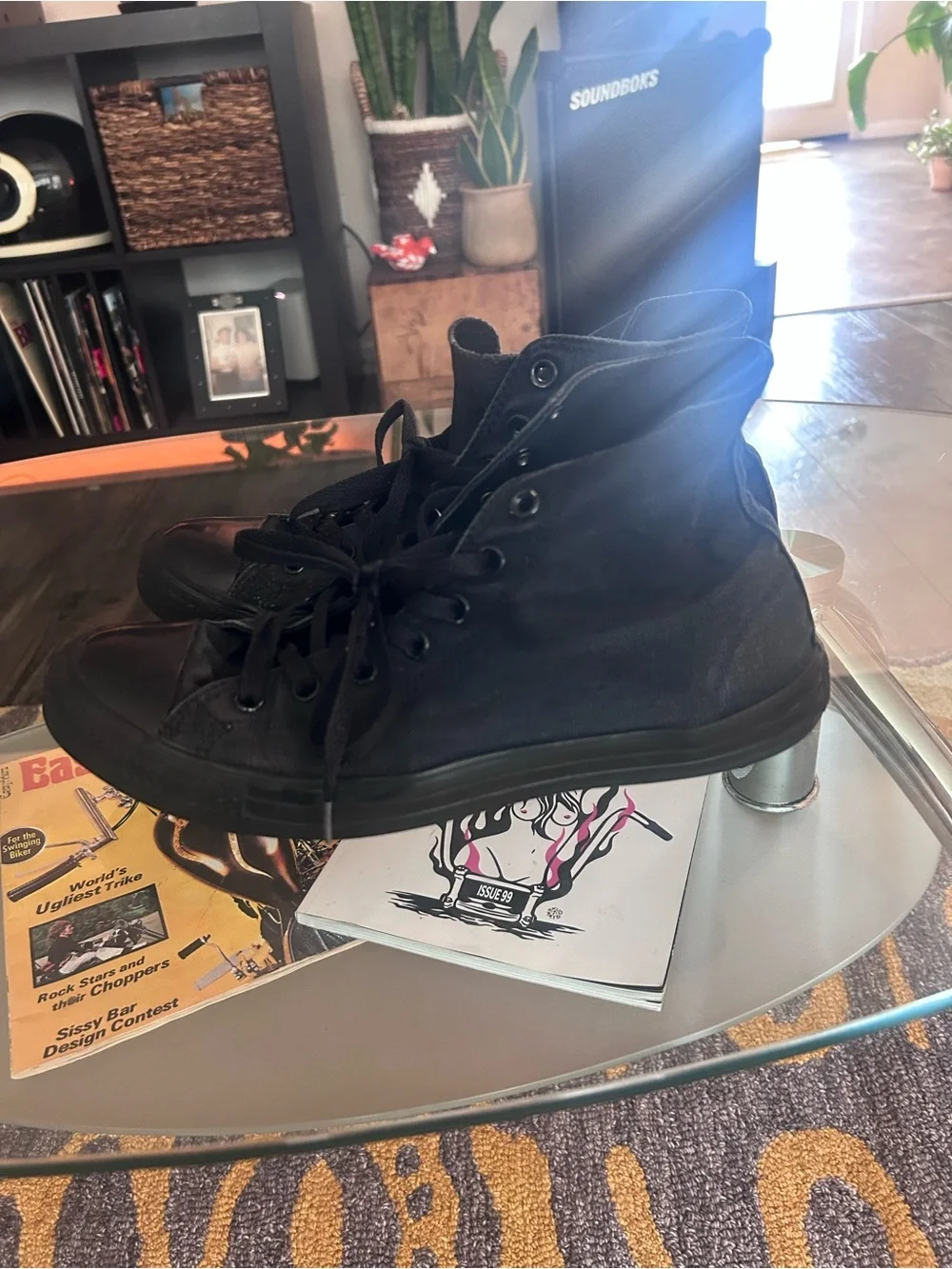 Men’s Black Canvas High-Top Sneakers